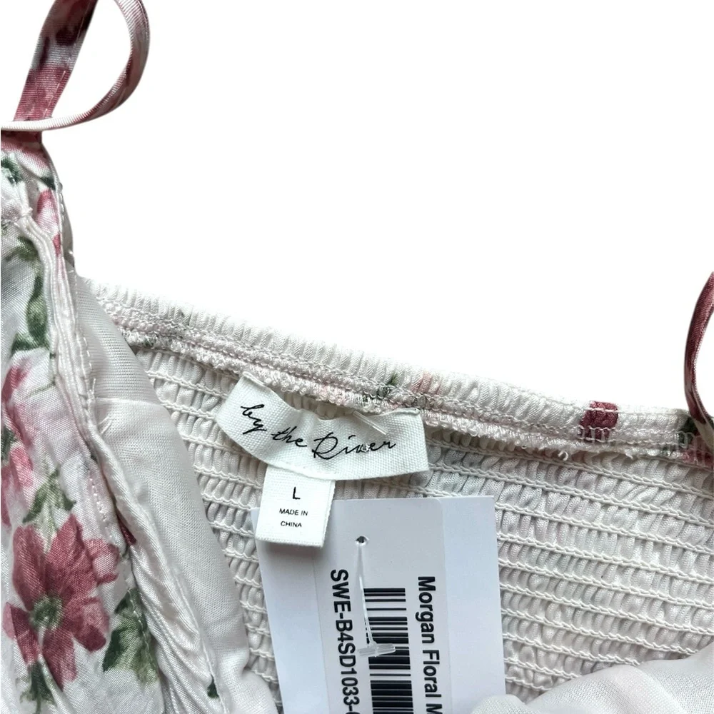 NWT By The River Charming Floral Midi Dress Bow Tiered Cottagecore Easter Deess - Picture 10 of 12